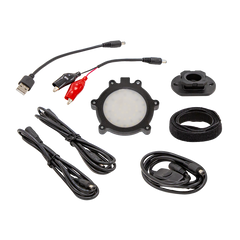 JiffyLink Light Kit with LED disc light, USB and alligator clip connectors, cables and straps
